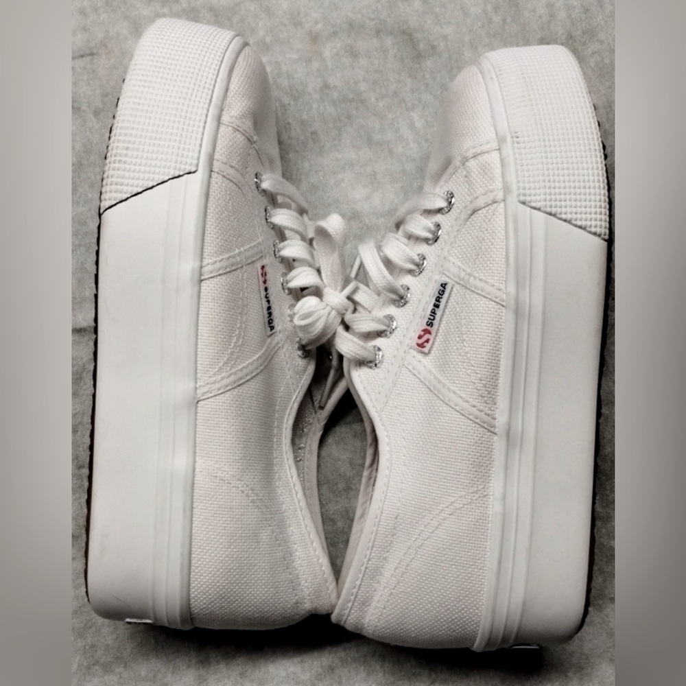 Almost New Superga White Platform Sneakers